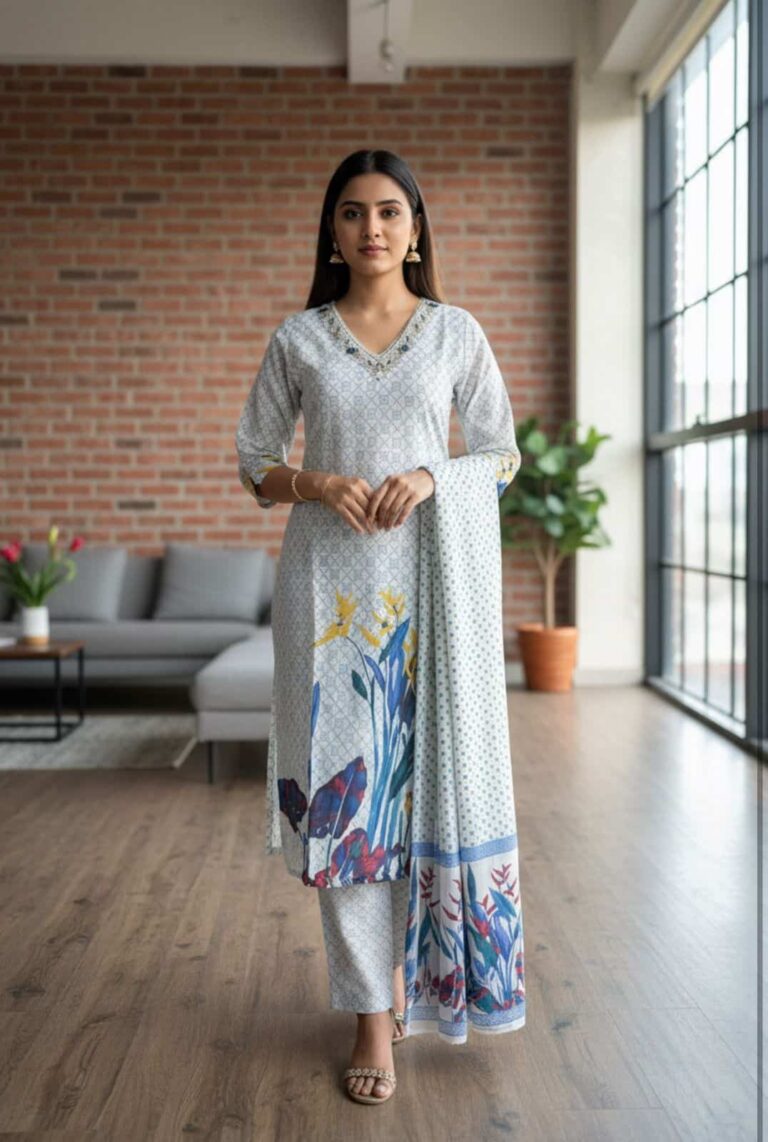 Luxe Posh Look Kurta Pant Dupatta Set with Unique Design