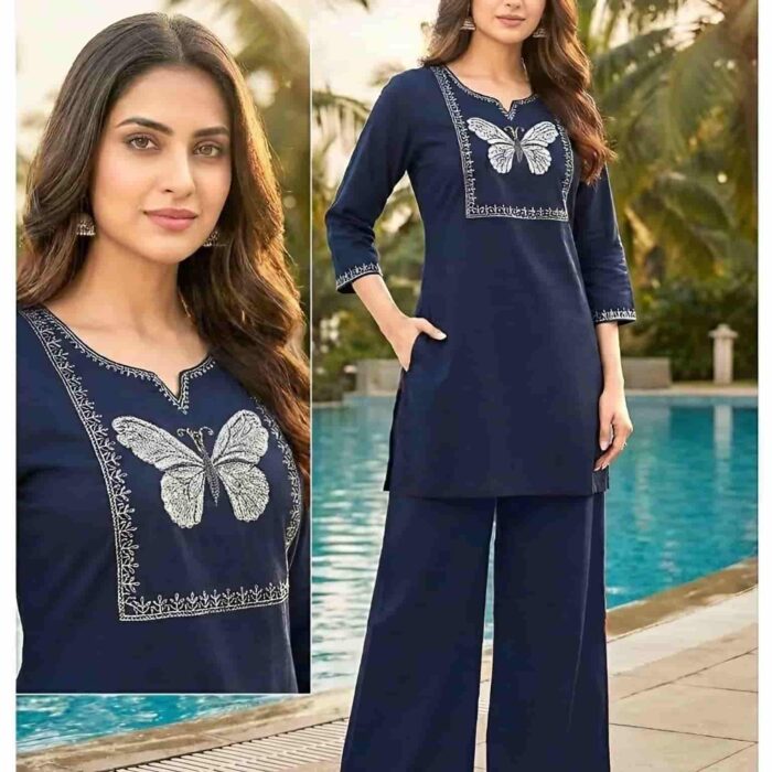 Premium Cotton Two Piece Co-Ord Set with Stunning Design Work