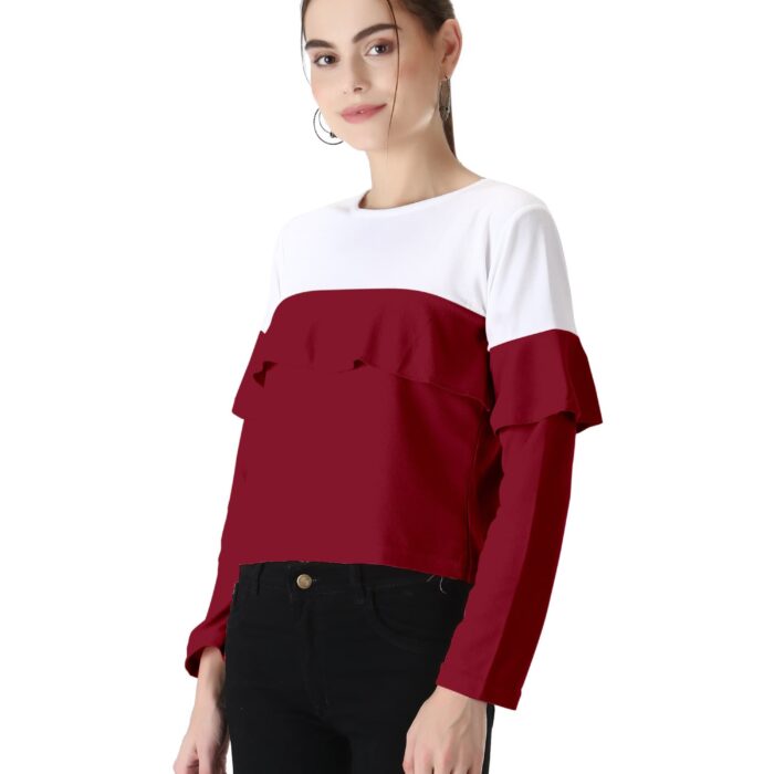 Modern Western Maroon Color Top