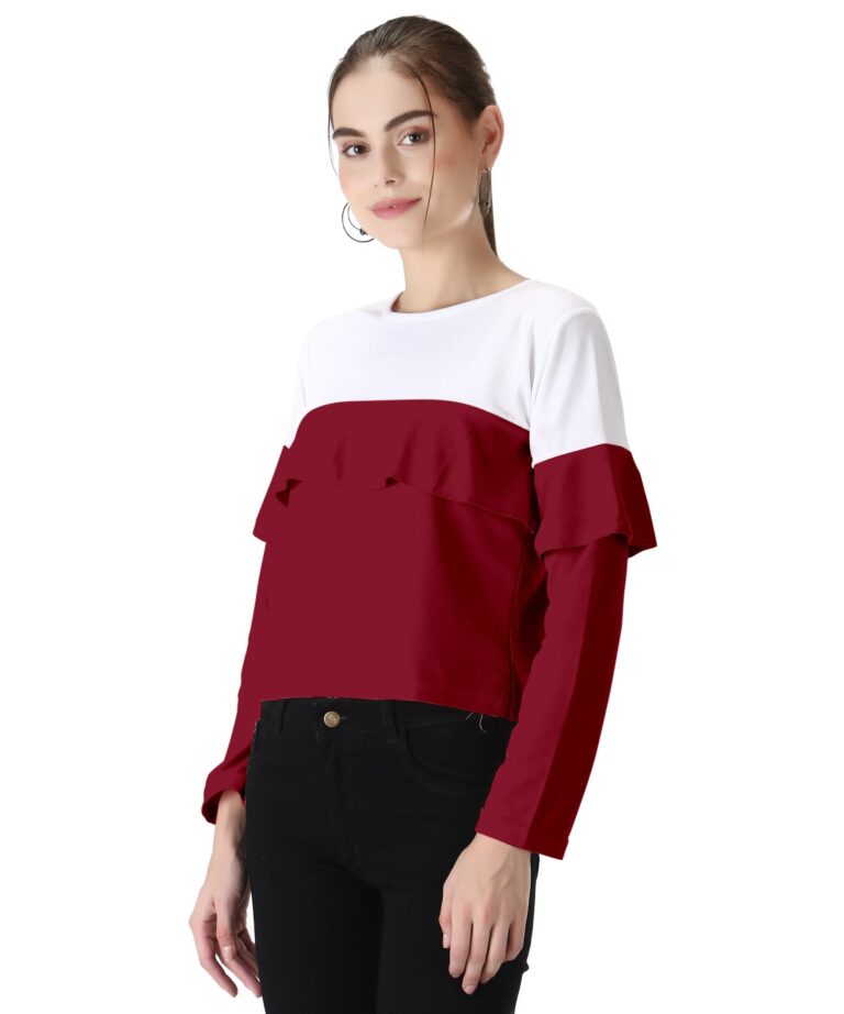 Modern Western Maroon Color Top