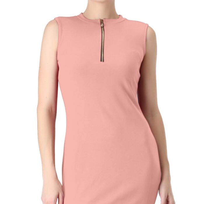 Luxe Modern Western Pink Color One-piece Party Dress