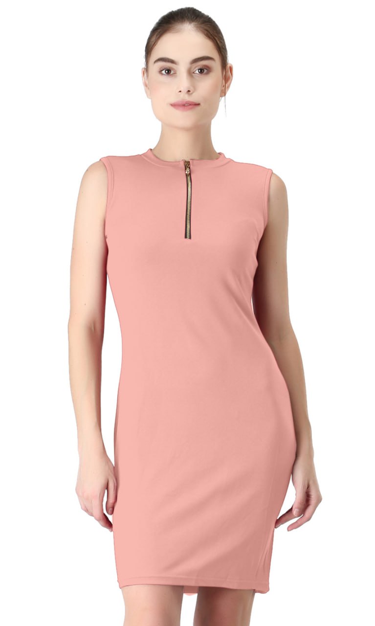 Luxe Modern Western Pink Color One-piece Party Dress