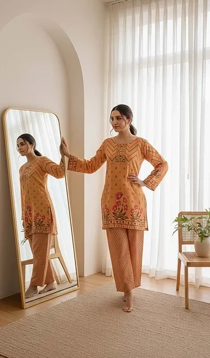 Saffron Flame Turkish Slub Premium Cordset
